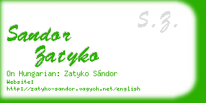 sandor zatyko business card