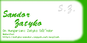 sandor zatyko business card